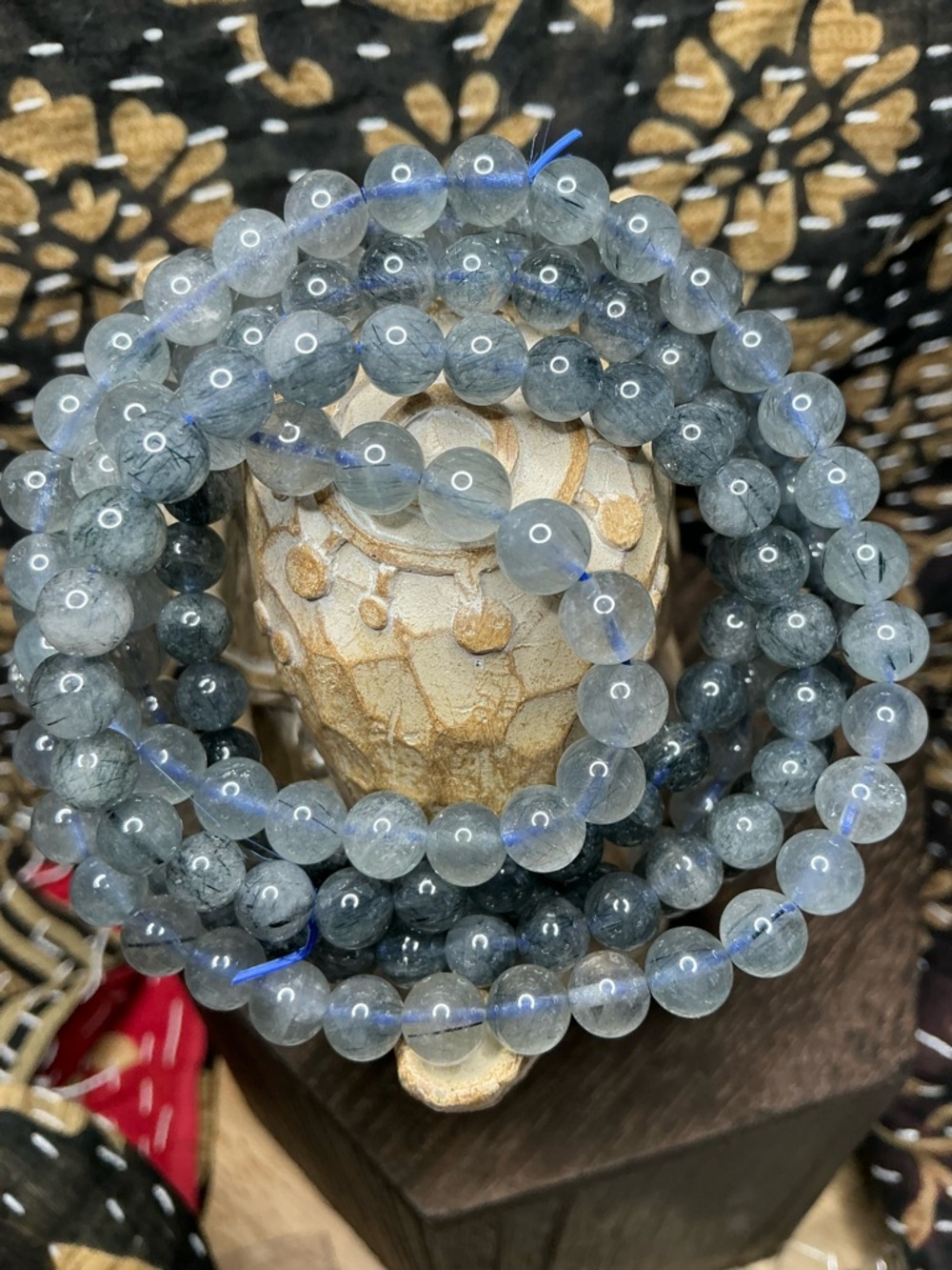 Blue Rutilated Quartz Triple 6mm - Picture 4 of 6